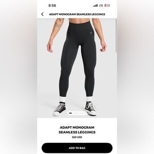 ISO! Black gymshark monogram leggings size medium